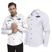 Odzież taktyczna i umundurowanie - Koszula z długim rękawem BRANDIT Luis Vintageshirt white - miniaturka - grafika 1