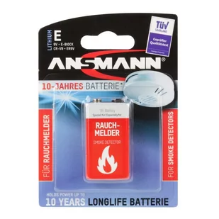 Ansmann Bateria litowa 9V E-Block do czujników dymu 9VLITOWASMOKEDETECTOR - Baterie i akcesoria - miniaturka - grafika 2