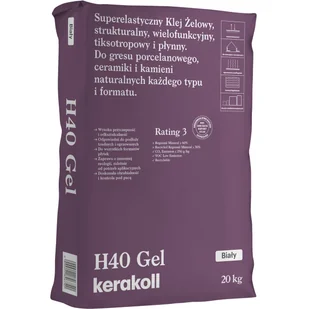 Kerakoll Zaprawa klejowa żelowa H40 GEL 20kg biały - Kleje i inne preparaty budowlane - miniaturka - grafika 1