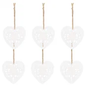 Bombki - Ozdoba choinkowa drewniana 7cm serca świąteczna zawieszka zestaw 6 szt. - miniaturka - grafika 1