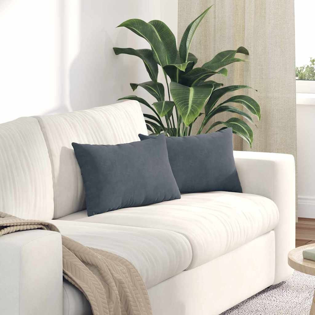 vidaXL vidaXL Poduszki na sofę 2 pcs ciemno szary 50 x 30 cm