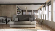 Sofy i kanapy - Kanapa Platan Sofa Jaś 01 rozkładana 188 x 85 cm tkanina odcienie szarości - miniaturka - grafika 1