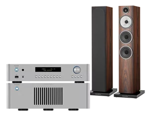 Rotel RC-1572 MkII (srebrny) + RB-1582 MkII (srebrny) + 704 S3 (mokka) - Zestawy stereo - miniaturka - grafika 1