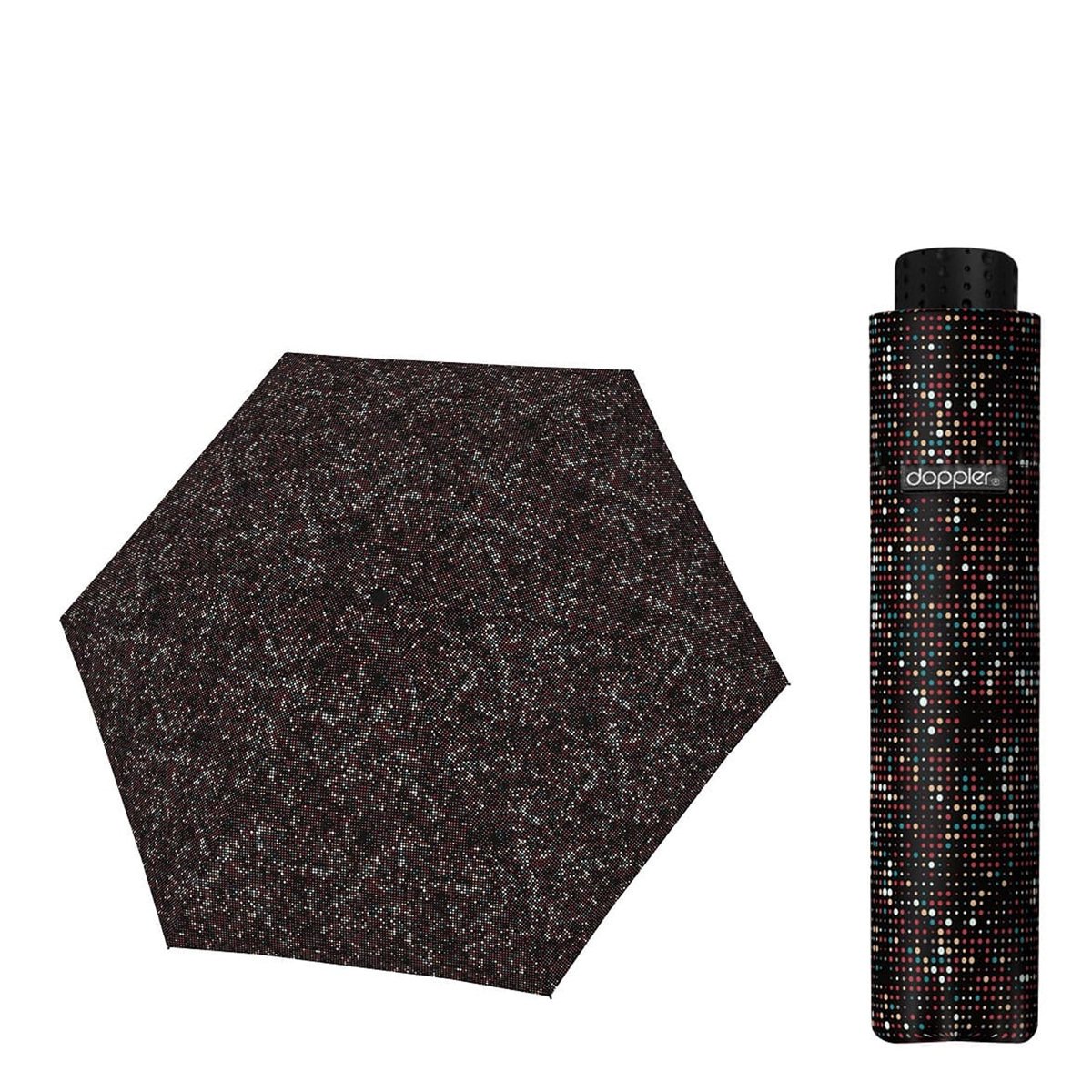 Parasolka damska do kieszeni lub torebki DOPPLER Fiber Havanna tylko 140 g, czarna