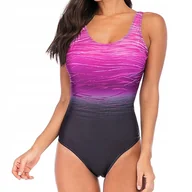 Stroje kąpielowe - JEDNOCZĘŚCIOWY STRÓJ KĄPIELOWY DAMSKI KOSTIUM SPORTOWY NA BASEN MONOKINI L - miniaturka - grafika 1