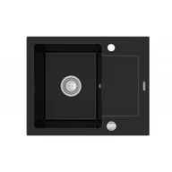 Zlewozmywaki - Mexen Enzo zlewozmywak granitowy 1-komorowy z krótkim ociekaczem 576 x 465 mm, czarny - 6506571005-77 - miniaturka - grafika 1
