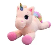 Maskotki i pluszaki - Miękka zabawka pluszowa jednorożec z tęczowym ogonem - miniaturka - grafika 1