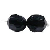Półfabrykaty do biżuterii - Korale okrągłe szlifowane 12 mm ( 5szt ) Czarne - miniaturka - grafika 1