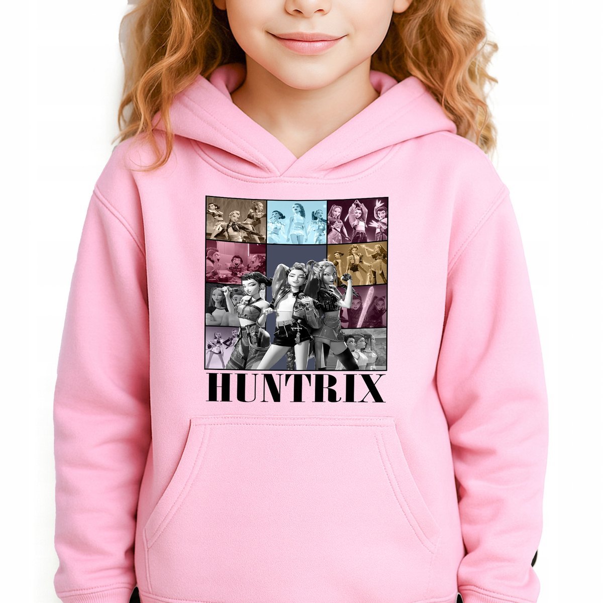 Bluza Dziecięca Różowa Z Kapturem HUNTRIX BABY Muzyka Wzory Rozmiar 152 cm