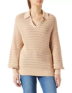 NA-KD Damski sweter z dzianiny z dekoltem w serek oversize, Ciepły beżowy, XL - Swetry damskie - miniaturka - grafika 1