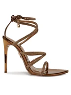 Sandały damskie - Steve Madden Sandały Sky High SM11003639 Złoty - miniaturka - grafika 1