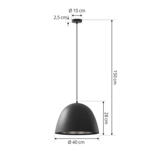 Lampa wisząca Lucande Delarion, czarny/srebrny, aluminium - Lampy sufitowe - miniaturka - grafika 2