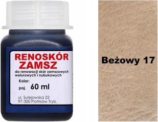 G9-99 BEŻOWA 17 FARBA RENOSKÓR DO RENOWACJI ODZIEŻY Z ZAMSZU NUBUKU WILBRA - Środki do obuwia i ubrań G9-99 BEŻOWA 17 FARBA RENOSKÓR DO RENOWACJI ODZIEŻY Z ZAMSZU NUBUKU WILBRA - Środki do obuwia i ubrań - miniaturka - grafika 1
