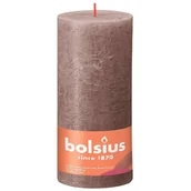 Świece - Bolsius świeca bryłowa pieńkowa rustykalna słupek Rustic XXL Shine 300/100 mm 30 cm - Taupe - miniaturka - grafika 1