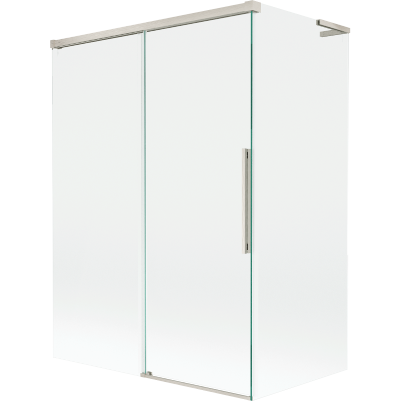 Mexen Rox L parawan nawannowy 2-skrzydłowy rozsuwany 120 + 70 x 150 cm, transparent, nikiel szczotkowany - 8C9L-120-070-97-00