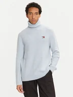 Swetry męskie - Tommy Jeans Golf DM0DM20602 Błękitny Slim Fit - miniaturka - grafika 1