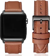 Akcesoria do smartwatchy - PASEK SKÓRZANY BRĄZOWY DO APPLEWATCH 42/44/45mm - miniaturka - grafika 1