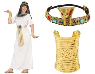 Zestaw Strój Kleopatra Nefretete S Opaska Bransoletki 3El Mk241 - Dodatki do strojów karnawałowych Zestaw Strój Kleopatra Nefretete S Opaska Bransoletki 3El Mk241 - Dodatki do strojów karnawałowych - miniaturka - grafika 1