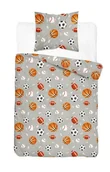 Pościel dla dzieci - Pościel bawełniana dziecięca 140x200 xoxo 5874a piłka - miniaturka - grafika 1