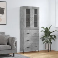 Witryny - Witrynka, szarość betonu 69,5x34x180 cm materiał drewnopochodny Lumarko! - miniaturka - grafika 1