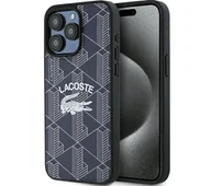 Etui i futerały do telefonów - Lacoste Monogram Vintage Logo MagSafe do iPhone 15 Pro Granatowy - miniaturka - grafika 1