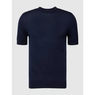 Koszulki męskie - T-shirt z żywej wełny z efektem dzianiny model Strick ON - Emporio Armani - grafika 1