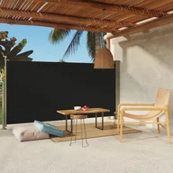 Pawilony ogrodowe - vidaXL Wysuwana markiza boczna na taras, 160 x 300 cm, czarna vidaXL - miniaturka - grafika 1