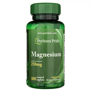 Puritan's Pride Magnez 250 mg - 100 tabletek - Witaminy i minerały - miniaturka - grafika 1