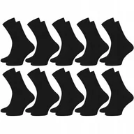 Skarpetki męskie - 10x Par Skarpety Garniturowe Biznesowe Bawełniane Czarne Bezuciskowe 43-46 - miniaturka - grafika 1