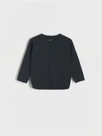 Bluzki dla niemowląt - Reserved - Bawełniany longsleeve - czarny - miniaturka - grafika 1