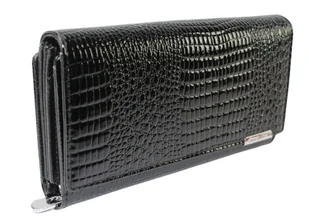 Portfel Damski Jennifer Jones Skóra Naturalna Długi MAX Z Dodatkowym Organizerem 5199-2 RFID CZARNY 19,5 x 10 x 3,5 [cm] - Portfele - miniaturka - grafika 1