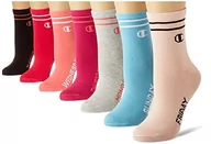 Skarpetki damskie - Champion Skarpety dla małych dziewcząt i dziewcząt (7 sztuk), Grigio Melange Chiaro/Nero/Rosa Intenso/Violetta/Rosa Antico/Rosso/Azzurro, 27-30 - miniaturka - grafika 1