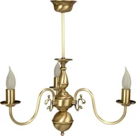 Lampy sufitowe - Lampa wisząca Solar Żyrandol z mosiądzu FLAMAND 3 płomienny - miniaturka - grafika 1