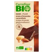 Zdrowa żywność - Carrefour Bio Ekologiczna czekolada deserowa z kawałkami karmelizowanych migdałów 100 g - miniaturka - grafika 1