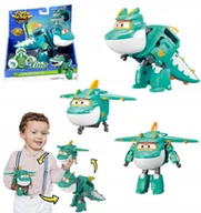 Figurki dla dzieci - Super Wings Tino Zestaw 3w1 figurka transformująca Samolot Robot Dinozaur - miniaturka - grafika 1