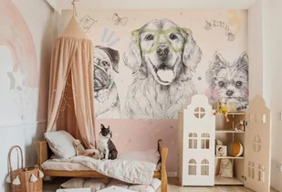 Doggies Rainbow Tapeta dziecięca z Pieskami - Tapety - miniaturka - grafika 1