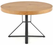 Stoły - Nowoczesny rozkładany okrągły stół dąb złoty + czarny F0-T85 - miniaturka - grafika 1