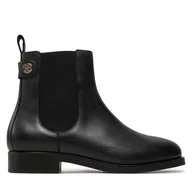 Botki damskie - Sztyblety Tommy Hilfiger Th Stud Leather Low Chelsea FW0FW08184 Czarny - miniaturka - grafika 1