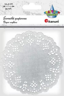 Serwetki papierowe okrągłe 11,5cm srebrne 35szt - Zabawki kreatywne - miniaturka - grafika 1