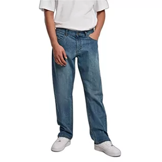 Spodenki męskie - Urban Classics Męskie spodnie jeansowe z prostą rozcięciem, Middeep Blue, 42 - grafika 1