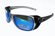 Okulary przeciwsłoneczne - Julbo Camino Polarized 3CF Okulary przeciwsłoneczne, matt black/black/grey flash blue 2021 Okulary polaryzacyjne J5019414 - miniaturka - grafika 1