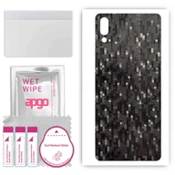 Szkła hartowane na telefon - Folia naklejka skórka strukturalna na TYŁ do Sony Xperia L3 -  Carbon Pixel Czarny - apgo SKINS - miniaturka - grafika 1