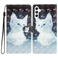 Portfele - Kompatybilny ze skórzanym etui z portfelem Samsung Galaxy A35 5G z wieloma gniazdami na karty i podstawką Biały - miniaturka - grafika 1