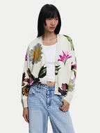 Swetry damskie - Desigual Kardigan Vania 25SWJF34 Beżowy Loose Fit - miniaturka - grafika 1