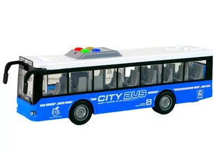 Autobus Na Baterie Światła Dźwięki Napęd Frykcyjny Niebieski 1:16 - Samochody i pojazdy dla dzieci - miniaturka - grafika 3