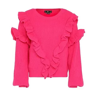 faina Falbala damski sweter z dzianiny na jesień i zimę, dla zaawansowanych, różowy, rozmiar XL/XXL, Rosa, XL - Swetry damskie - miniaturka - grafika 1