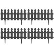 Pozostałe ozdoby ogrodowe - Płotek ogrodowy ciemnoszary 4 szt. 50x30 cm - miniaturka - grafika 1