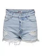 Spodenki damskie - ONLY Damskie szorty ONLBILLIE HW Destroy DNM AZG, Light Blue Denim, S, jasnoniebieski (light blue denim), S - miniaturka - grafika 1