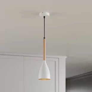 Lampa wisząca Muza 1 x 60 W E27 biała/złota 9106 - Lampy sufitowe - miniaturka - grafika 2