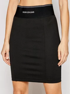 Spódnice - Calvin Klein Spódnica ołówkowa J20J215710 Czarny Slim Fit - grafika 1